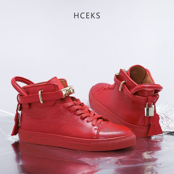 

high fashion shoes men's trend all-purpose lock shoes men's korean version sneaker instagram is super hot, Black