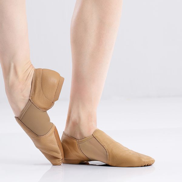 

black genuine leather jazz shoes soft dancing sneakers gymnastics dance shoes slip on jazz dance tan