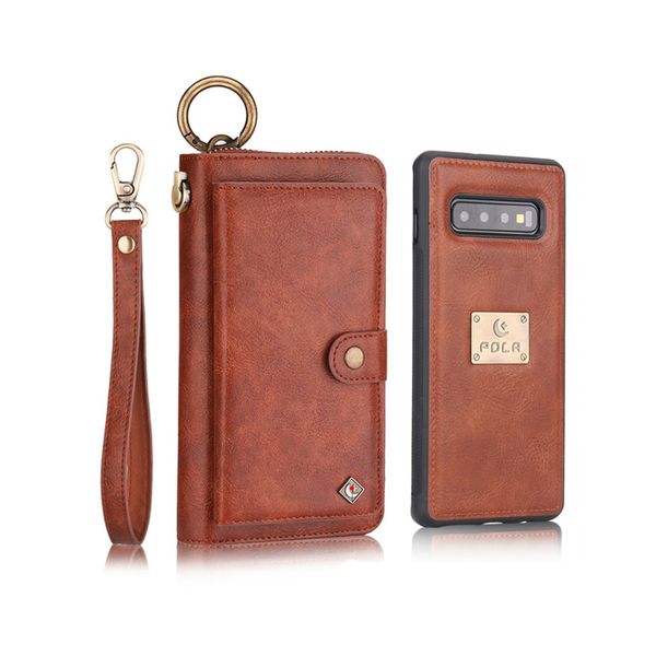 

for samsung s10 s10e s10 plus multi-functional fashion zipper wallet leather case flip stand cover mobile phone bag for samsung note 10 plus