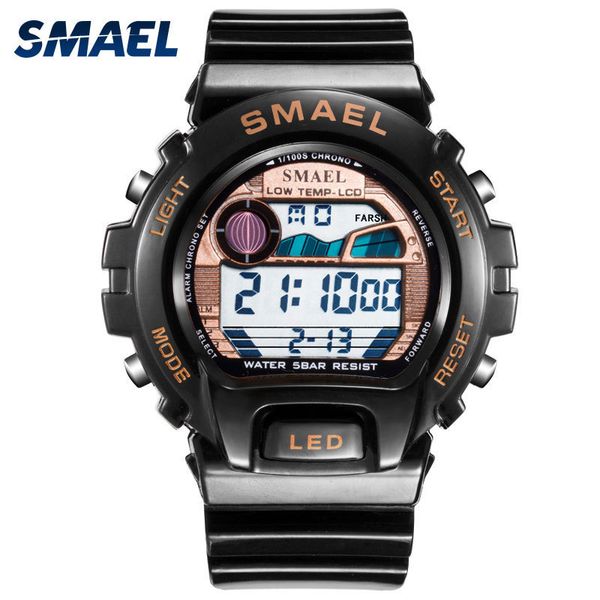 

new smael christmas wristwatches brand luxury great male watch cool sport clocks for man 50m proof water 0931 stainless steel, Slivery;brown