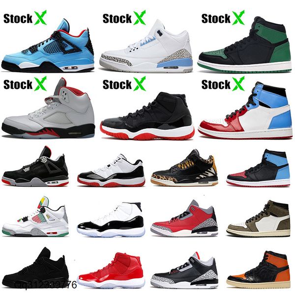 

2020 fire red 5 bred 11s travis scotts 4 4s unc pine green 1s 1 fearless women mens basketball shoes size 5.5-13