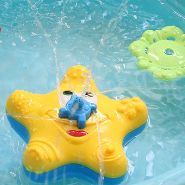 

water bath toy 1pcs squirter baby splash spray starfish rotate infant interactive education bathroom tub doll for kid children