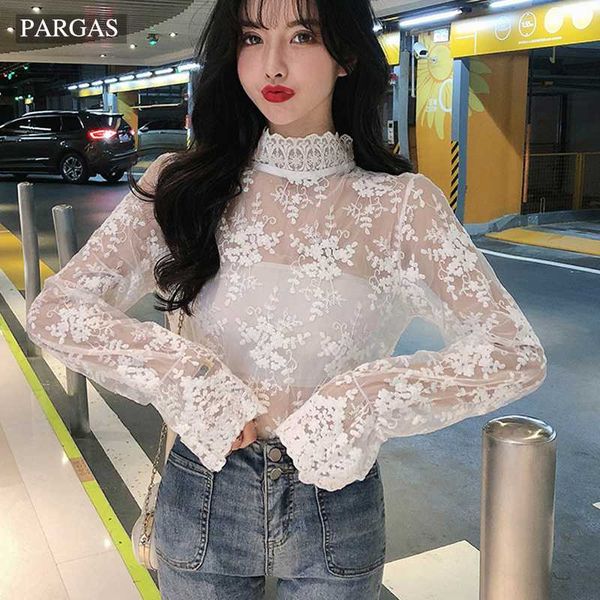 

lady elegant 2020 floral lace blouse shirt women white blouse summer hollow out korean clothes blusas boho