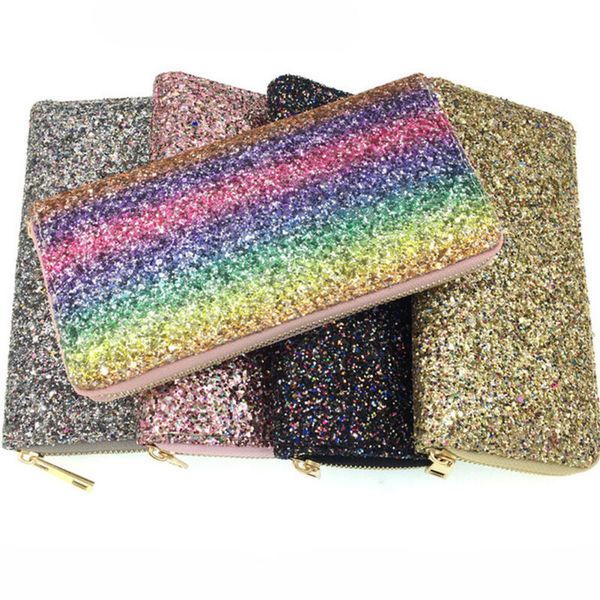 

fashion women's designer style glitter long purse girls sparkly sequin wallet us