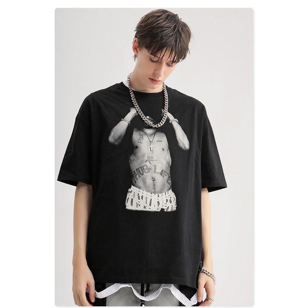

men designer t shirts 2020 summer mens brand printed tees mens vintage tide street tshirts hiphop loose tees quality, White;black