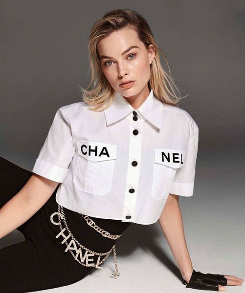 

White hirt female wallowtail pocket letter high wai t hort leeve umbilical hirt factory whole ale