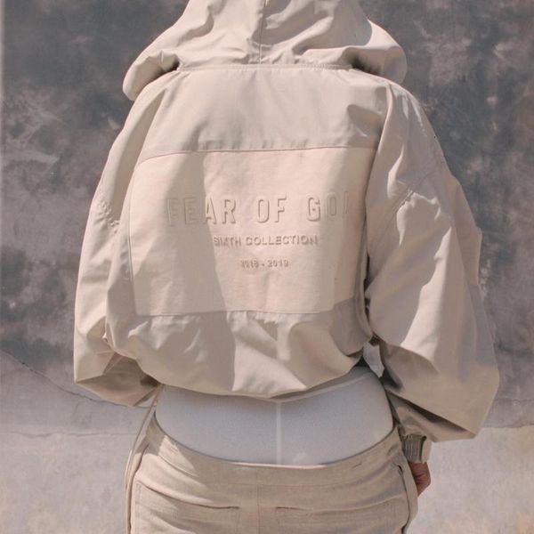 

fear of god fog 6th high street assault jacket hooded sweat jacket casual skateboard hip hop coat sport outwear apricot black hfhljk024, Black;brown