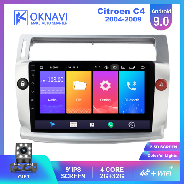 

for c4 car radio android 9.0 2004 2005 2006 2007 2008 2009 car dvd player accessory 4g wifi multimedia 2 din bt dsp