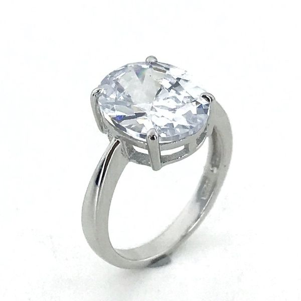

large oval zircon stone engagement silver ring, Golden;silver