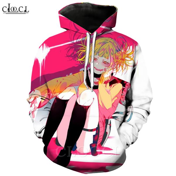 

2020 new style anime girl my hero academia hoodie ahegao manga 3d print men women hooded pullovers fashion coat, Black