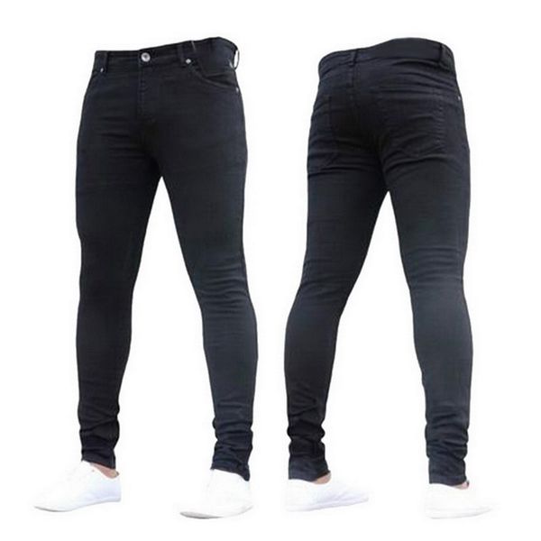 

vertvie mens brand skinny jeans pant casual trousers 2018 denim black jeans homme stretch pencil pants plus size streetwear 3xl, Blue