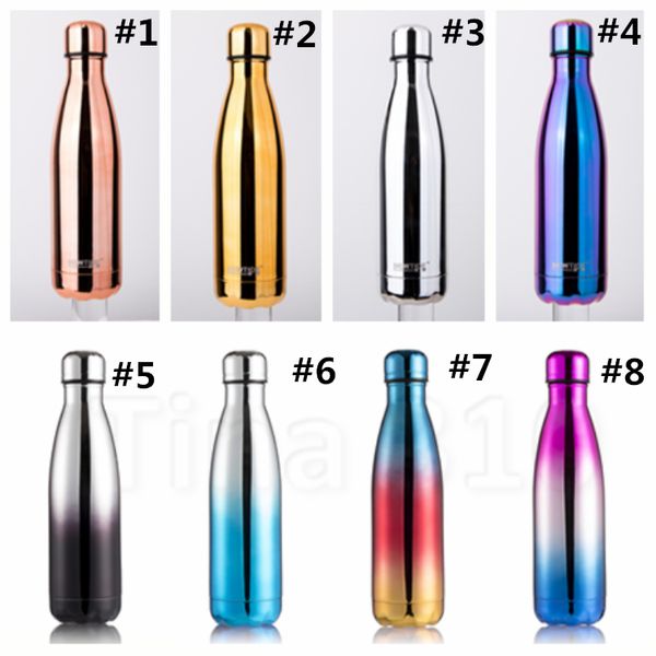 

cola shaped bottle 500ml insulated double wall vacuum stainless steel water bottle sport thermos coke ourdoor camping cups t2i5172