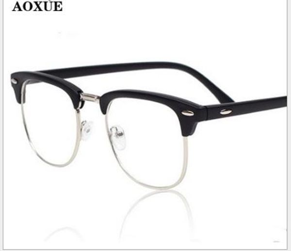 

new fashionable eyebrow frame for men and women can be matched with nearsighted eyeglasses frame flat lens to prevent blue light radiation, White;black