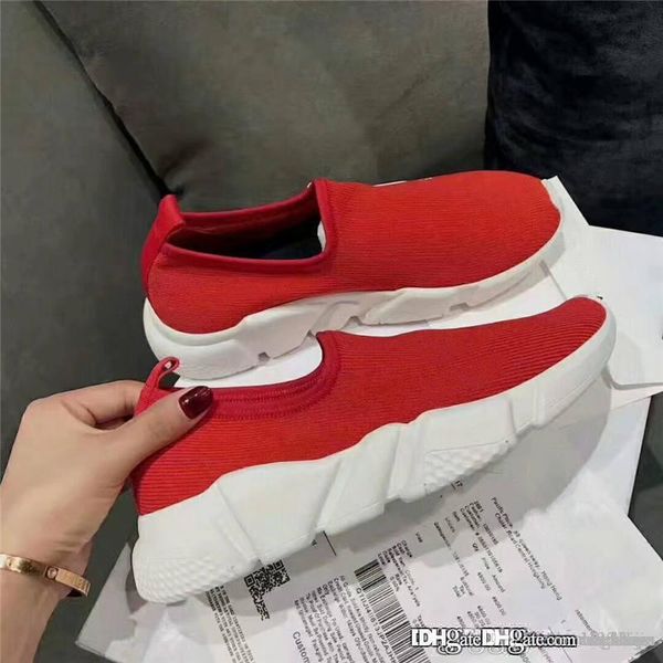 

no.1balenciagspeed low sock stretch knit red sneakers black hi-sock speed sneaker with box