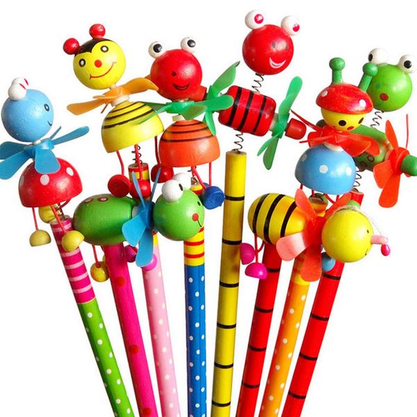 

1pc cartoon animal pinwheel wooden writing lightweight draw pencil pinwheel decorated student school color pencil stationery