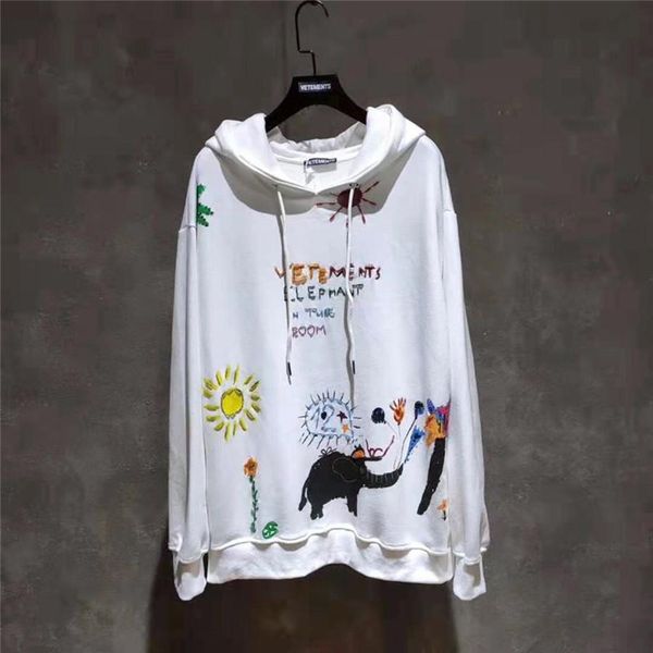

vetements hoodie hooded women men hoodie sweatshirts mens vetements pullover, Black