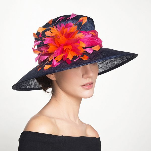 

mignli tengda three layers philippines cambric hats grace feather flower hat ma'am banquet wedding accessories party bride tiara