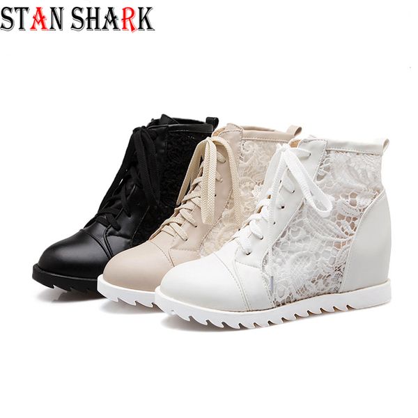 

весна лето женщина плоские ботильоны на шнуровке женщины квартиры повседневная обувь круглый носок клинья сладкий стиль туфли на платформе к, Black