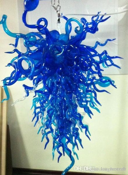 

110/220v ac led big size fashion blue hand blown pendant light for l