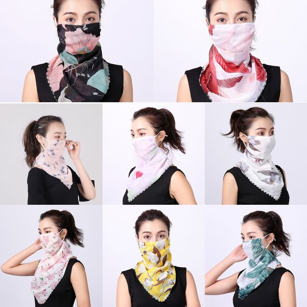 

dx2km summer sun neck protection face scarf thin mask full chiffon veil face protection breathable scarf masks for hiking, Black