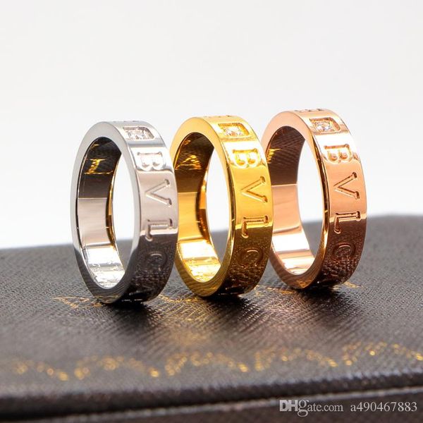

New High Jewelry 316L Titanium Steel 18K Rose Gold Love CZ Ring Women's Ring 18K Gold Plated Fine Jewelry