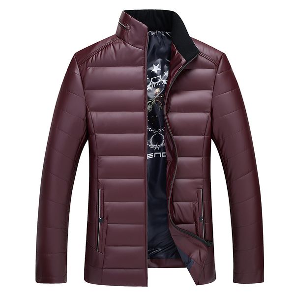 

solid color down coat men stand collar thick white duck down coats outerwear plus size 2019 autumn winter, Black