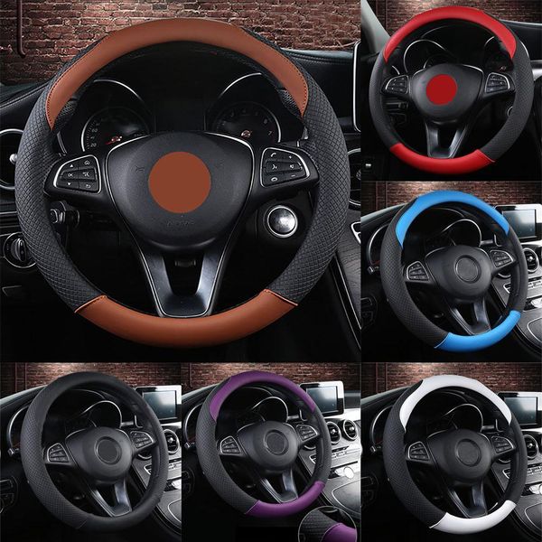 

the new durable 38cm breathable faux leather car vehicle steering wheel cover car