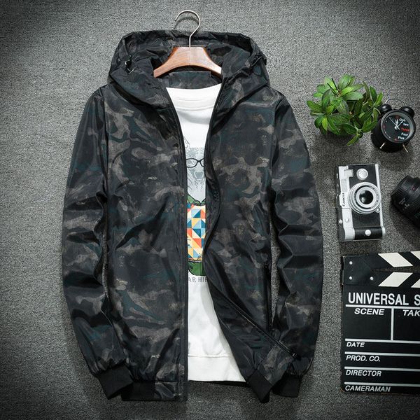 

autumn jacket mens windbreaker jackets spring men's tactical jacket camouflage fashion clothing bomber homme streetwear, Black;brown