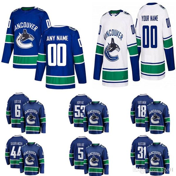 

custom vancouver canucks jersey schaller pettersson boeser bo horvat edler loui eriksson gaunce sutter biega michael del zotto tanev nilsson, Black;red