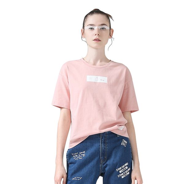 

women t shirt women clothing funny pattern short sleeve women casual back letters cotton summer all match pink white tee shirt cloth