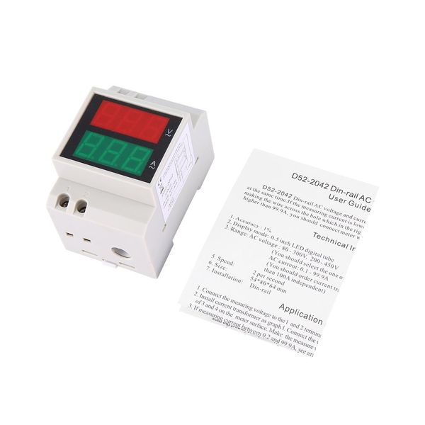 

digital meter din-rail dual led led voltmeter ammeter voltage current meter ac80-300v 100a dual display voltage power bank