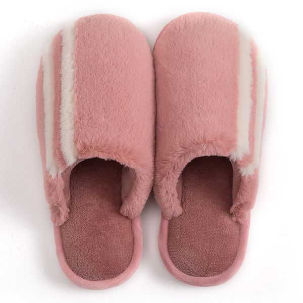 

lasperal 2019 women slippers fur slides winter house slippers warm indoor shoes ladies soft flip flop chaussures home, Black