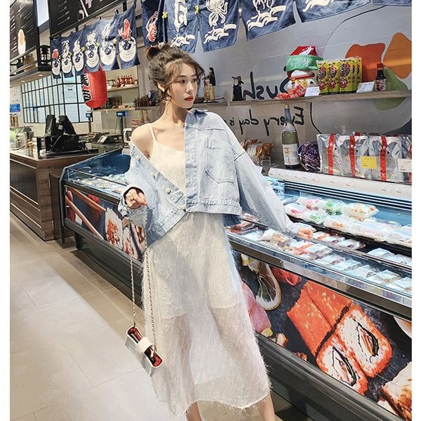 

summer autumn women boyfriend jacket casual vintage lace big pockets denim coat, Black;brown