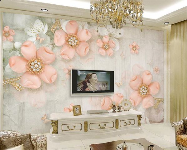 

3d room wallpaper custom p beautiful european embossed plum diamond 3d stereo tv background wall hd wallpaper