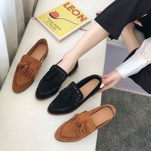 

suitable fat feet wide fertilizer women's shoes 2019 new style western style moccosins 41 side scoop bootie 42 large size 43 eur, Black