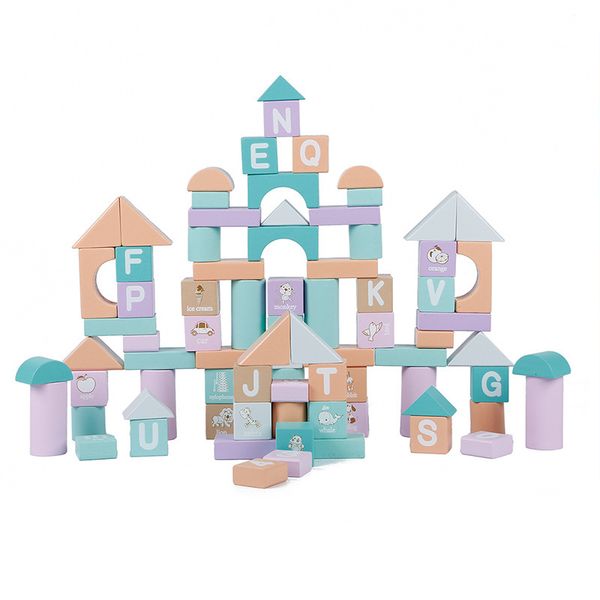 

80pcs wooden pattern puzzle blocks toys recognize digital letter tools classic educational intelligence development toys for kids