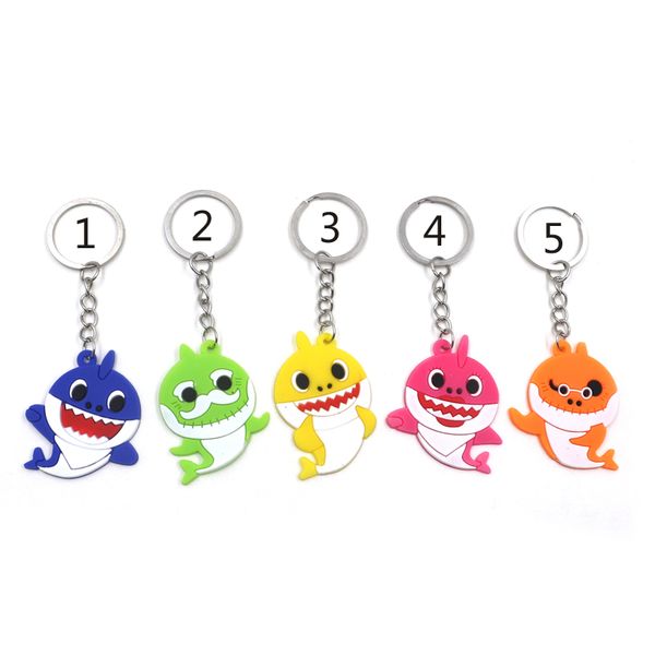 

5 tyle baby hark keychain 2019 new cartoon baby hark pvc key chain for bag ornament kid gift keyring toy b