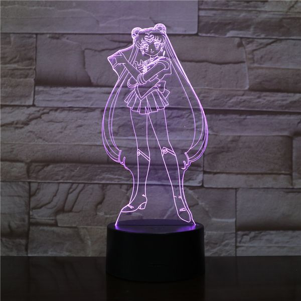 

usb 3d led night light tsukino usagi figure decoration boys child kids baby gifts japanese anime sailor moon table lamp bedside