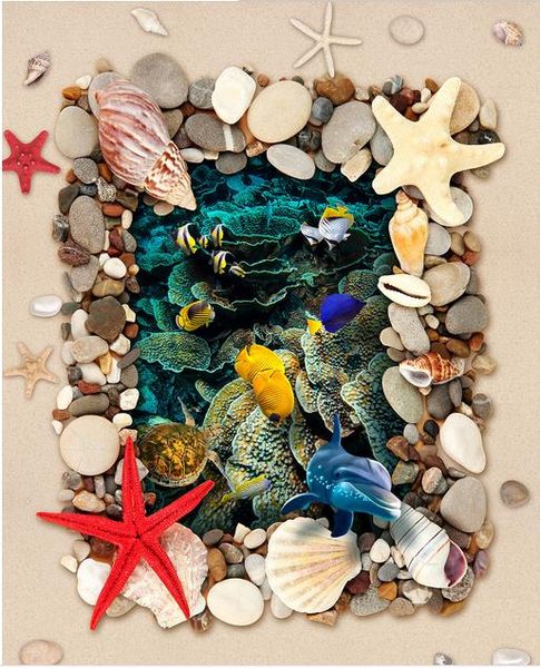 

пользовательские 3d напольные обои настенные обои home decor современный мир океана творческий 3d floorin гостиная спальня ванная комната эт