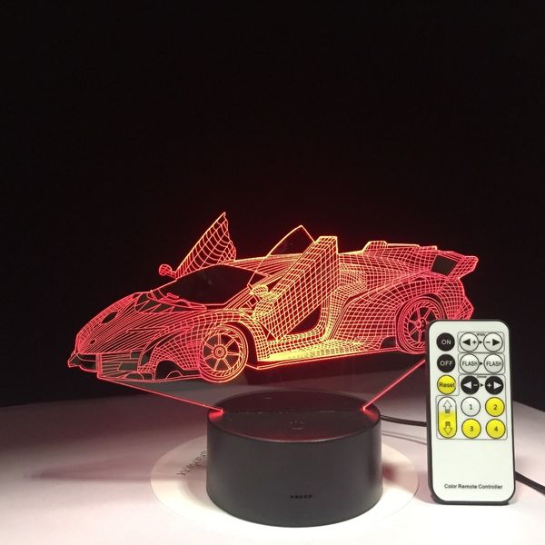 

3d lamp fast car usb night light multicolor lava led rgb lighting luminaria table kids christmas gifts home decorative