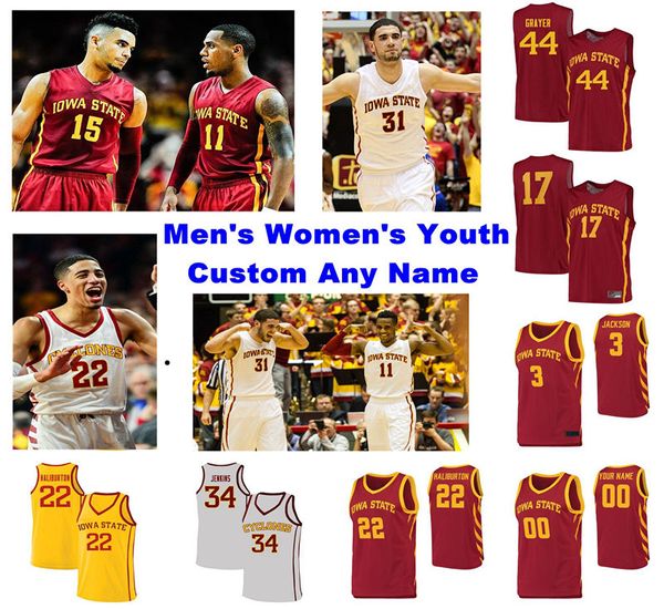 

iowa state cyclones трикотажные изделия мужские tyrese haliburton jersey nate schuster terrence lewis eric steyer новые баскетбольные трикот, Black