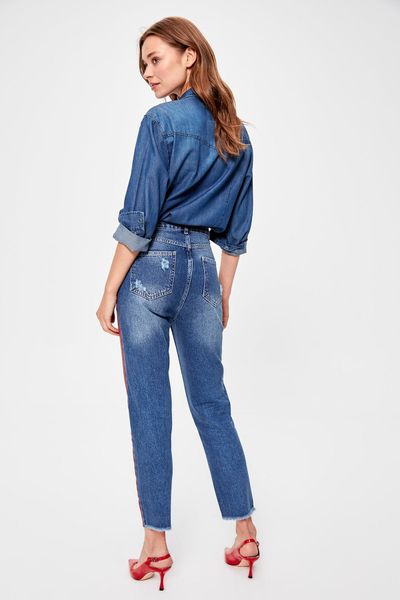 

trendyol blue print детальнее high бел мама джинсы twoaw20je0156