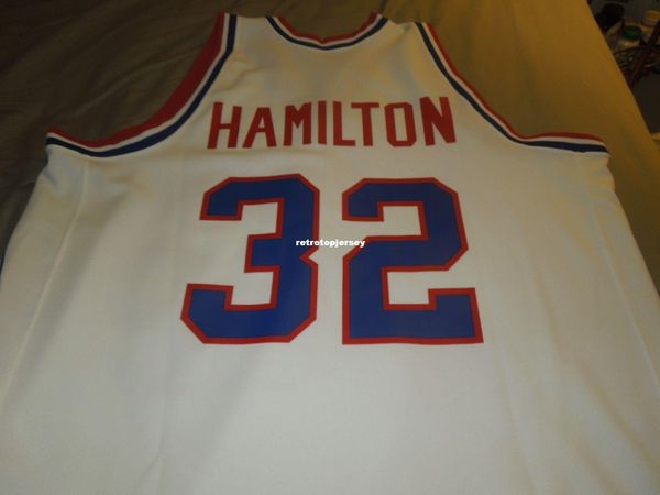 

дешевый mitchell ness mn # 32 джемпер rip hamilton очень редкий белый мужской жилет размер xs-6xl сшитые баскетбольные майки ncaa, Black;blue