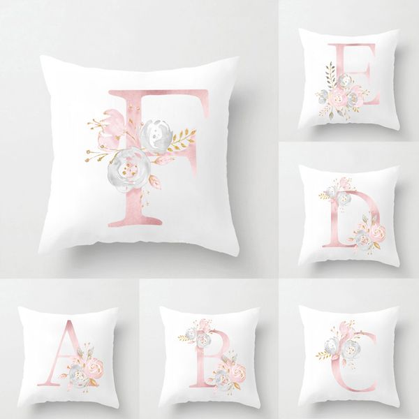 

white super soft short plush pillow covers 26 english letters arabic numeral symbol hug pillowcase digital printing no fading