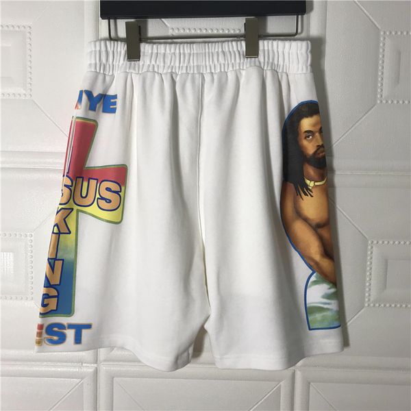 

fashion designer brand cargo shorts pants kanye jesus king hiphop streetwear men pocket casual shorts high streetwear clothing, White;black