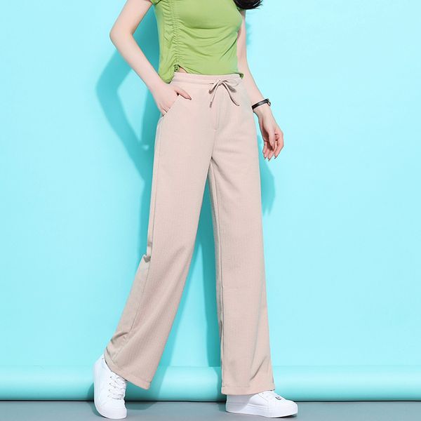 

spring summer solid wide leg pants loose pants bow ankle length women's high waist stylish loose s-4xl, Black;white