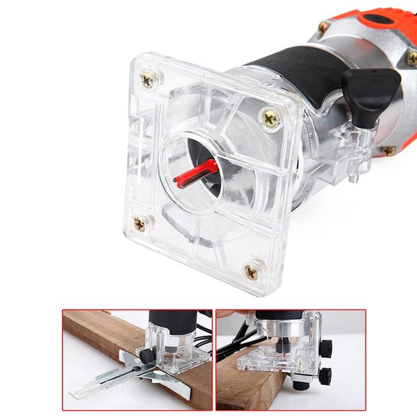 

800w electric hand wood trimmer wood router 6.35mm collet carving machine + router bits milling cutter woodworking power tools