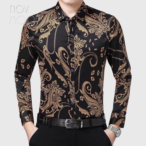 

seda natural novmoop hombres lt3185 silk with cashew men's prints camisa de 2020 de los flower shirt nutem
