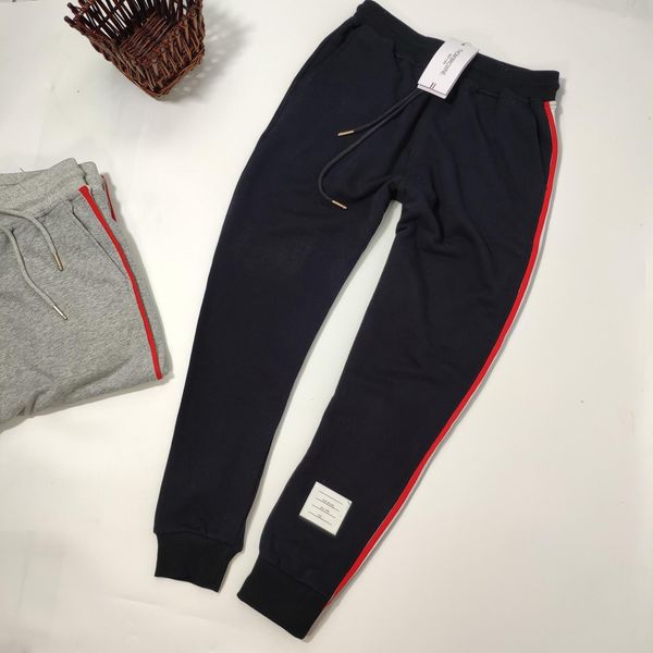 

luxurious brand design thom tb long pants terry trousers all-match fashion color bar hip-hop high streetwear cool sports browne trousers, Brown;gray