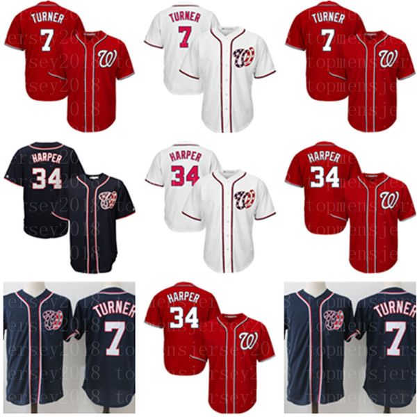 

Washington 7 Trea Turner Nationals Jersey Mens stitched Baseball Jerseys Cheap wholesale Free Shipping 2020